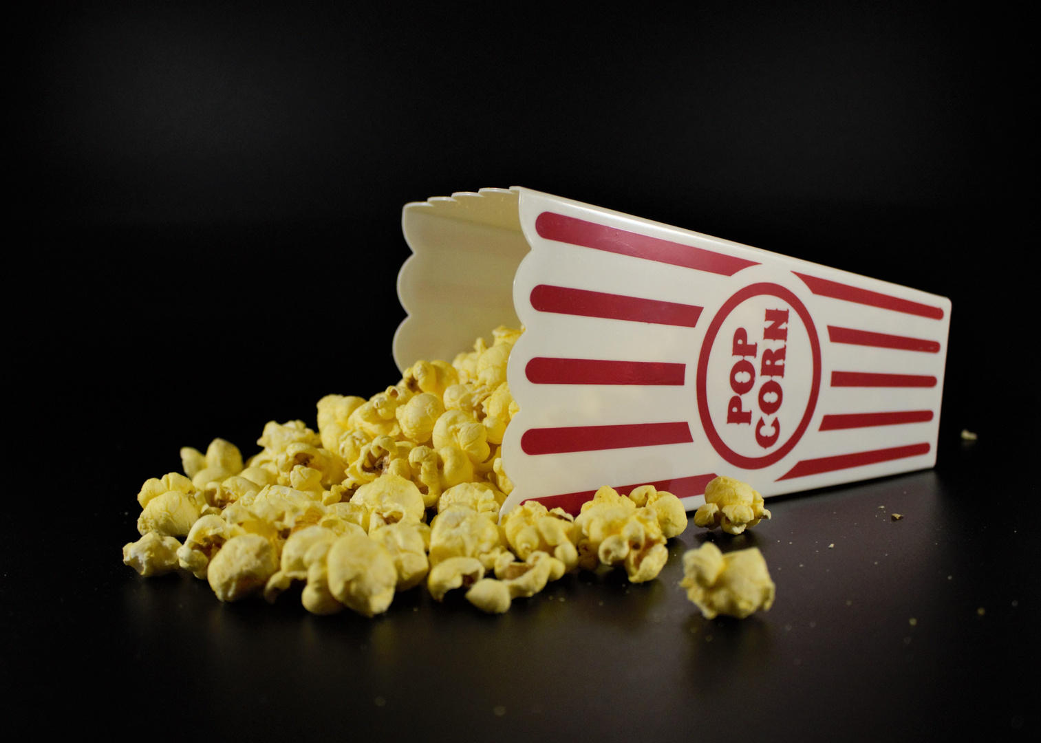 Close-Up Shot of Spilled Popcorn